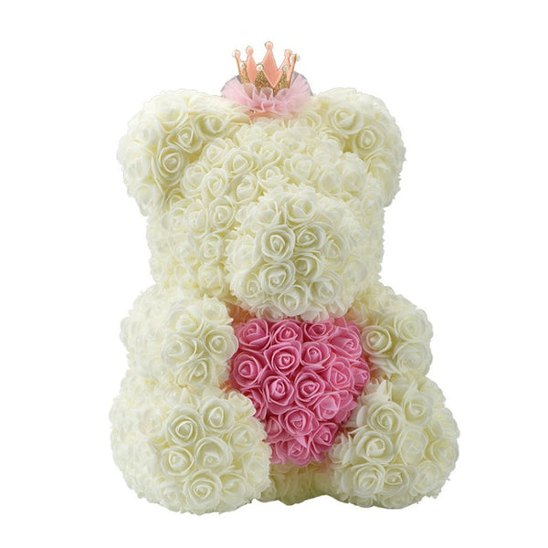 2018 Hot Sale 40cm Bear of Roses Artificial Flowers Home Wedding Festival DIY Cheap Wedding Decoration Gift Box Wreath Crafts