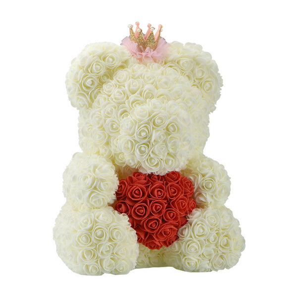 2018 Hot Sale 40cm Bear of Roses Artificial Flowers Home Wedding Festival DIY Cheap Wedding Decoration Gift Box Wreath Crafts