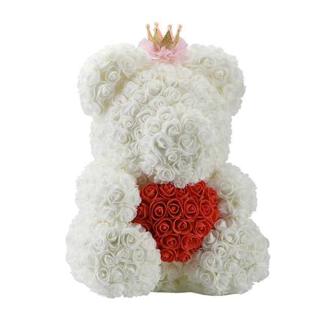 2018 Hot Sale 40cm Bear of Roses Artificial Flowers Home Wedding Festival DIY Cheap Wedding Decoration Gift Box Wreath Crafts