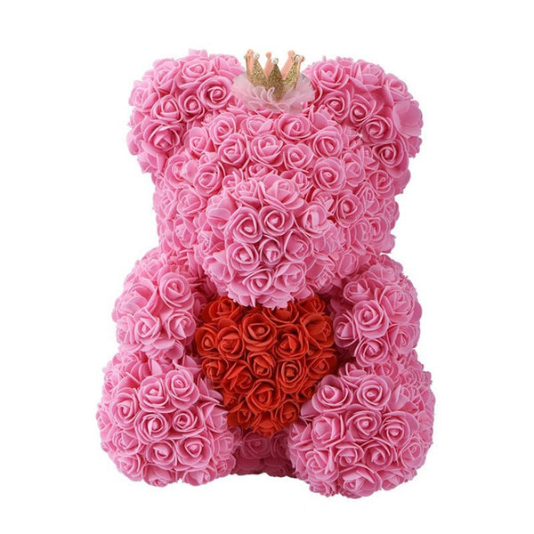2018 Hot Sale 40cm Bear of Roses Artificial Flowers Home Wedding Festival DIY Cheap Wedding Decoration Gift Box Wreath Crafts