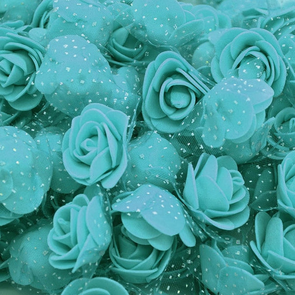 50Pcs/lot 3.5cm Mini PE Foam Rose Heads Artificial Silk Flowers For Home Garden DIY Pompom Wreaths Wedding Decor Supplies