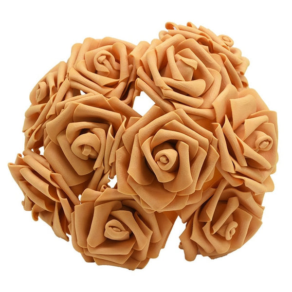 10 Heads 8CM Pretty Charming Artificial Flowers PE Foam Rose Flowers Bride Bouquet Home Wedding Decor Scrapbooking DIY Supplies