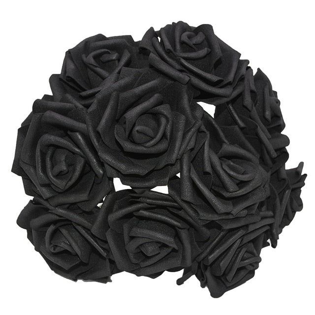 10 Heads 8CM Pretty Charming Artificial Flowers PE Foam Rose Flowers Bride Bouquet Home Wedding Decor Scrapbooking DIY Supplies
