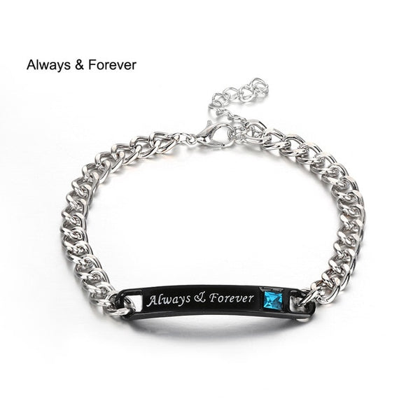 1PC Stainless Steel Lover Couples her Beast& His Beauty Bangles Her King His Queen Bracelets Men Women Jewelry Valentine's Day