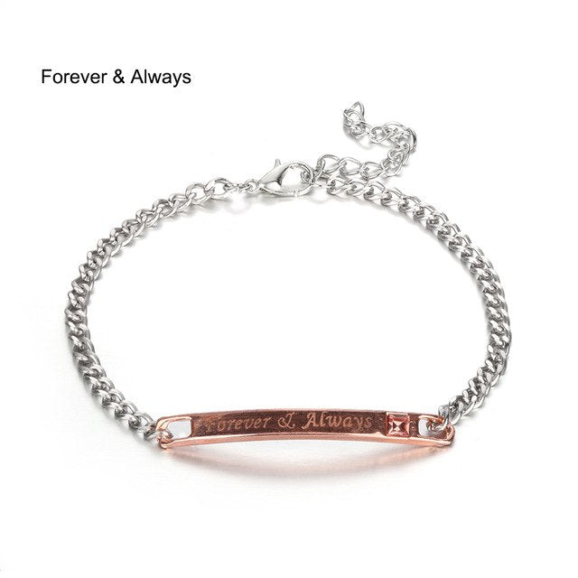 1PC Stainless Steel Lover Couples her Beast& His Beauty Bangles Her King His Queen Bracelets Men Women Jewelry Valentine's Day