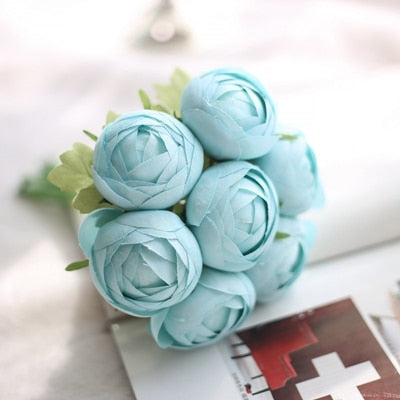 7/8/9/12pcs/lot Artificial Rose Flowers Wedding bouquet New Year Pink Royal Rose Silk flower Home Decoration Wedding Party Decor