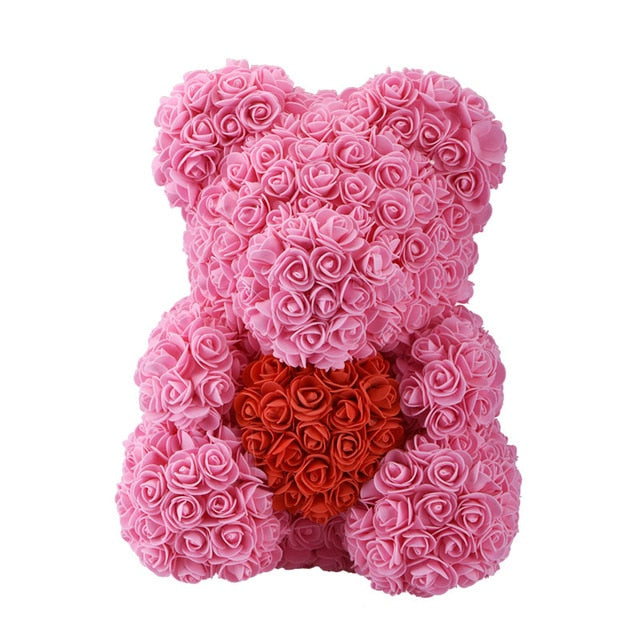 WR Red Rose Bear With Heart Wedding Home Decoration Valentine's Day Love Gift For Girlfriend Love Bear Gift Decoration