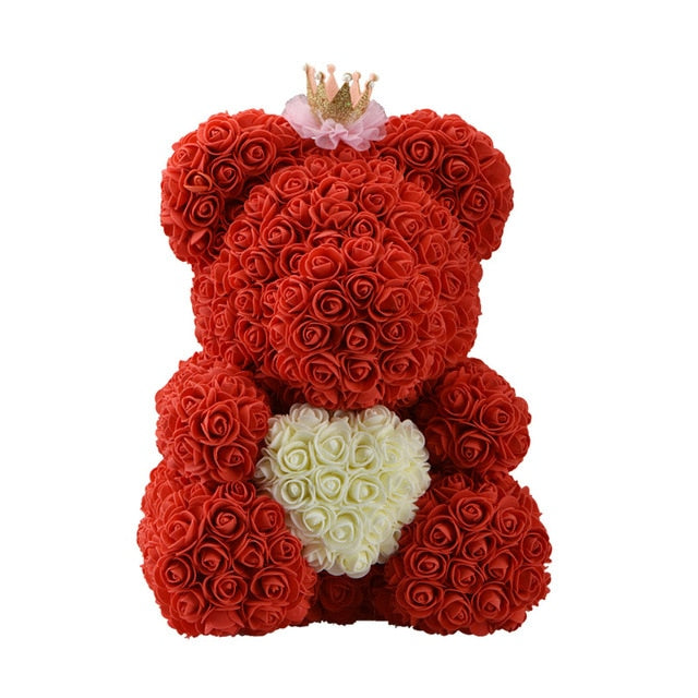 WR Red Rose Bear With Heart Wedding Home Decoration Valentine's Day Love Gift For Girlfriend Love Bear Gift Decoration