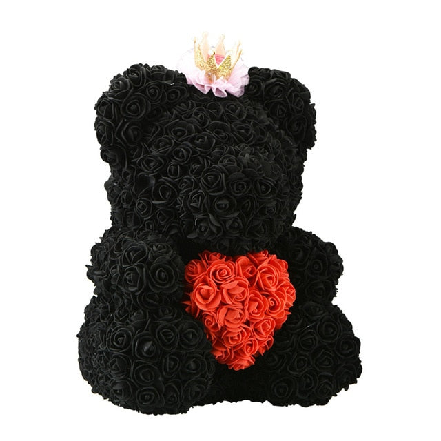 WR Red Rose Bear With Heart Wedding Home Decoration Valentine's Day Love Gift For Girlfriend Love Bear Gift Decoration
