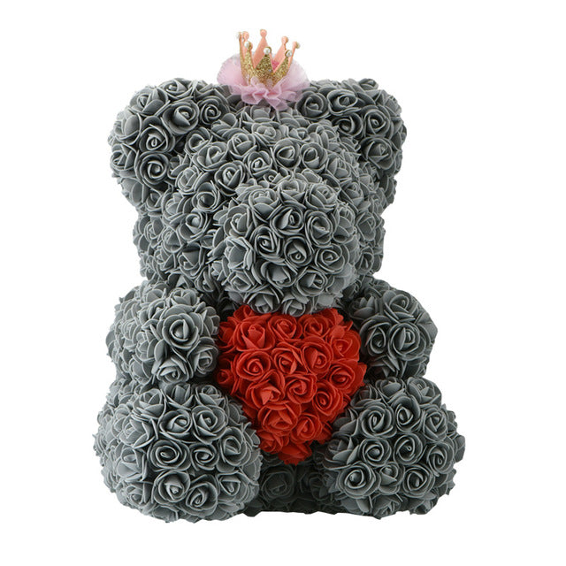 WR Red Rose Bear With Heart Wedding Home Decoration Valentine's Day Love Gift For Girlfriend Love Bear Gift Decoration