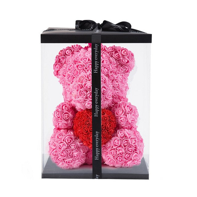 WR Red Rose Bear With Heart Wedding Home Decoration Valentine's Day Love Gift For Girlfriend Love Bear Gift Decoration