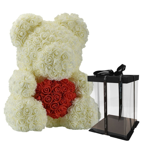 WR Red Rose Bear With Heart Wedding Home Decoration Valentine's Day Love Gift For Girlfriend Love Bear Gift Decoration
