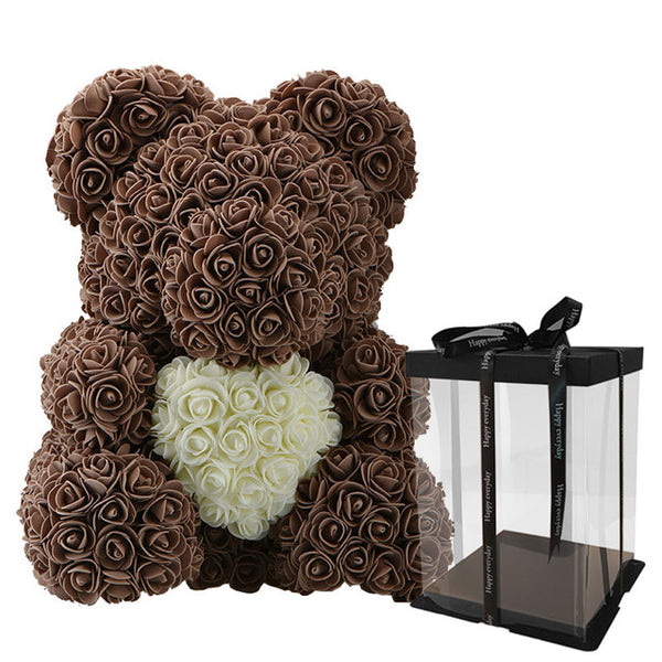 WR Red Rose Bear With Heart Wedding Home Decoration Valentine's Day Love Gift For Girlfriend Love Bear Gift Decoration