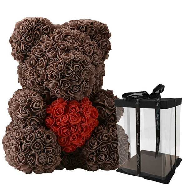 WR Red Rose Bear With Heart Wedding Home Decoration Valentine's Day Love Gift For Girlfriend Love Bear Gift Decoration