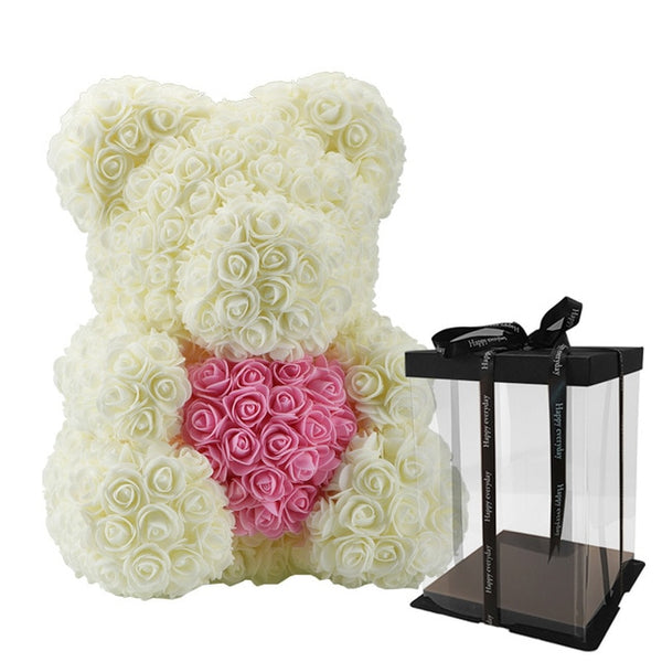 WR Red Rose Bear With Heart Wedding Home Decoration Valentine's Day Love Gift For Girlfriend Love Bear Gift Decoration