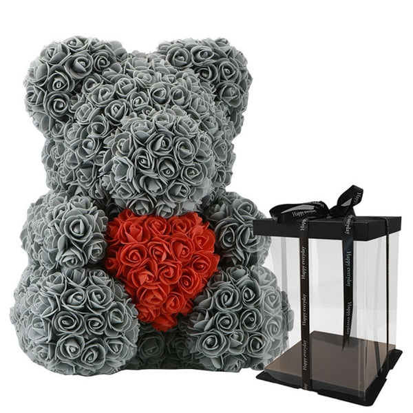 WR Red Rose Bear With Heart Wedding Home Decoration Valentine's Day Love Gift For Girlfriend Love Bear Gift Decoration