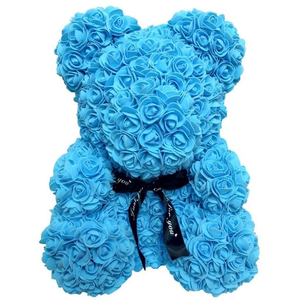 2019 Creative 40cm Rose Bear Red Pink Wedding Eternal Flower With Ribbon Decoration Gift For Valentine's Day New Year