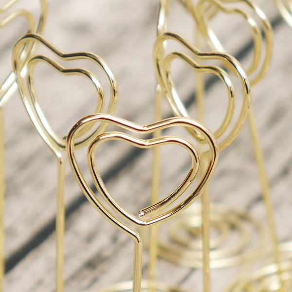 1pc Gold Rose Gold Heart Shaped Love Wedding Party Event Decoration Decor Name Table Card Holder Stand Clip Supply Free Shipping