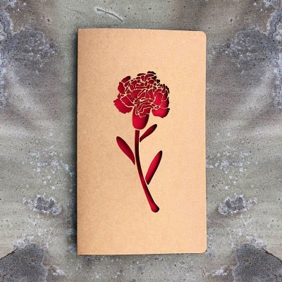 1pc Kraft paper Valentine's Day hollow greeting card envelope Love Heart Rose Thanksgiving birthday card holiday blessing