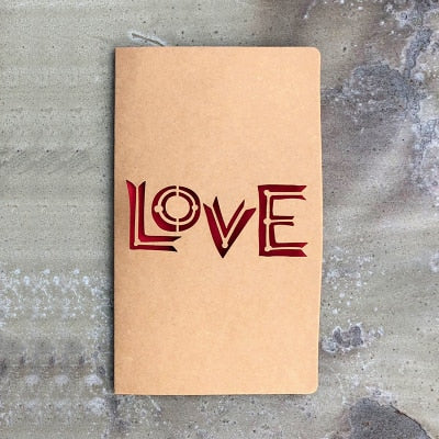 1pc Kraft paper Valentine's Day hollow greeting card envelope Love Heart Rose Thanksgiving birthday card holiday blessing