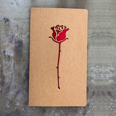 1pc Kraft paper Valentine's Day hollow greeting card envelope Love Heart Rose Thanksgiving birthday card holiday blessing