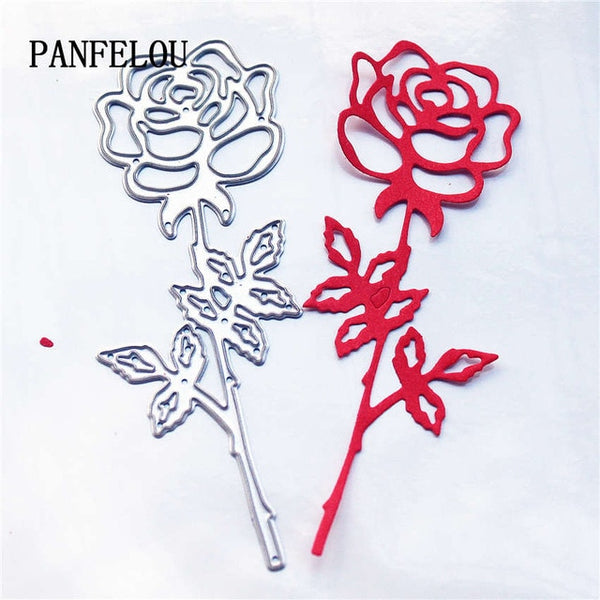 PANFELOU Metal craft The Shy rose paper die cutting dies for Scrapbooking/DIY Valentine's day wedding New year cards