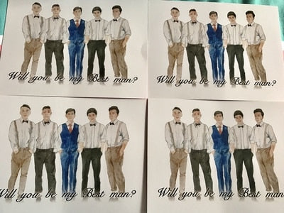 4pcs lot unique wedding party invitations card will be my Bridesmaid Groomsman Proposal invitation