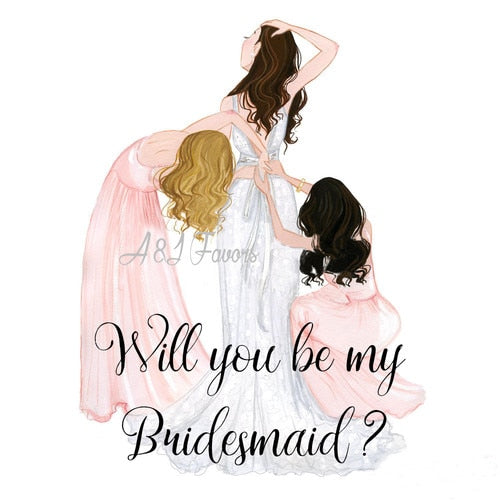 4pcs lot unique wedding party invitations card will be my Bridesmaid Groomsman Proposal invitation