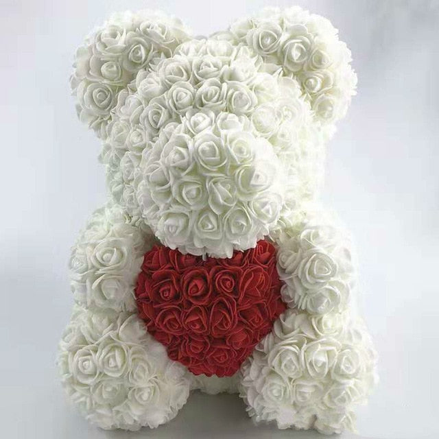 2019 Valentines' Day Gift PE Rose Bear Handmade Artificial Flower Love Bear Girlfriend Anniversary New Year Gift Foam Rose Bear