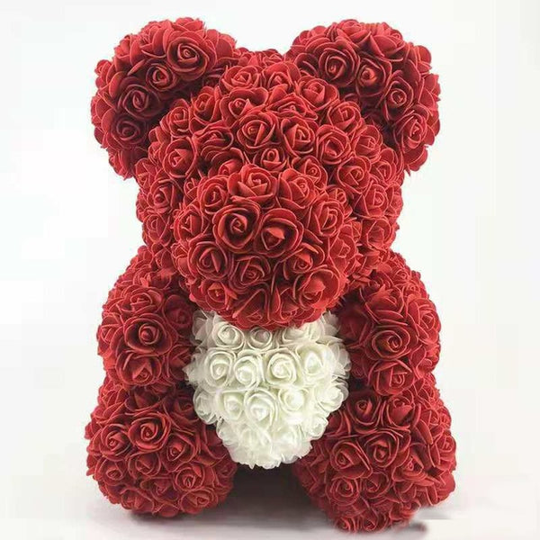 2019 Valentines' Day Gift PE Rose Bear Handmade Artificial Flower Love Bear Girlfriend Anniversary New Year Gift Foam Rose Bear