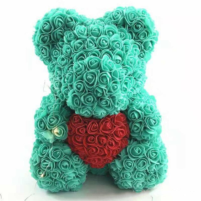 2019 Valentines' Day Gift PE Rose Bear Handmade Artificial Flower Love Bear Girlfriend Anniversary New Year Gift Foam Rose Bear