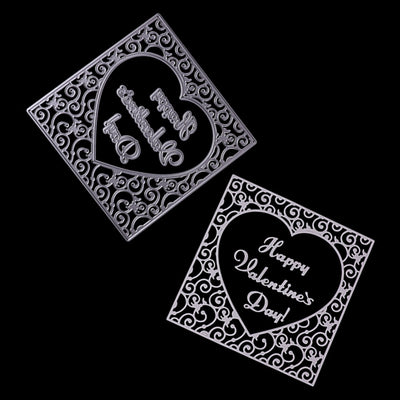 135*135mm scrapbooking DIY "Happy Valentine,s Day"Shape Metal steel cutting die flower Shape Book photo album art card Dies Cut