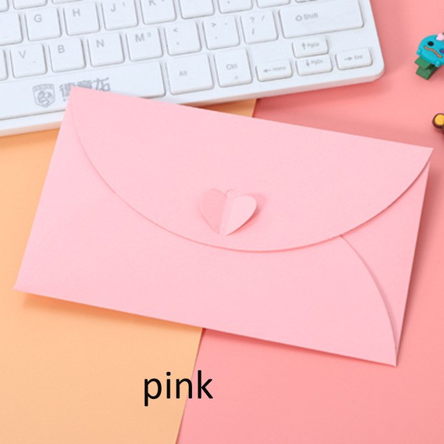 50pcs 6.8x4.3"/17.5x11cm Heart Clasp Style 250gsm Kraft /pearl Paper Envelopes For Wedding Party Invitation Postcard Photo Book