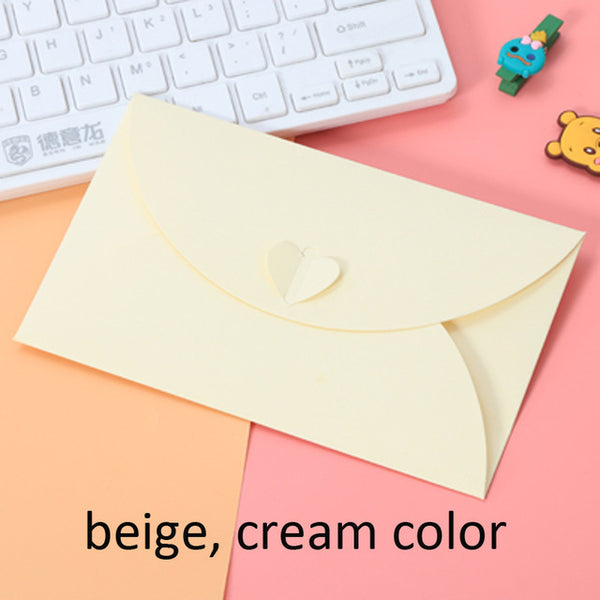 50pcs 6.8x4.3"/17.5x11cm Heart Clasp Style 250gsm Kraft /pearl Paper Envelopes For Wedding Party Invitation Postcard Photo Book