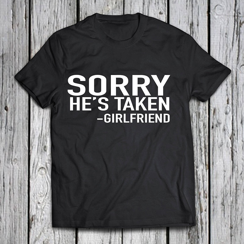 girl friend white t shirts Valentine day women tshirt cute streetwear woman tops print couple harajuku sorry tee