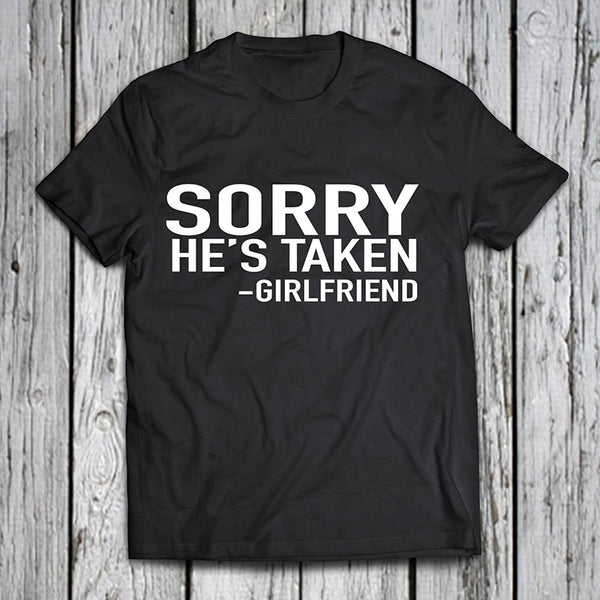 girl friend white t shirts Valentine day women tshirt cute streetwear woman tops print couple harajuku sorry tee