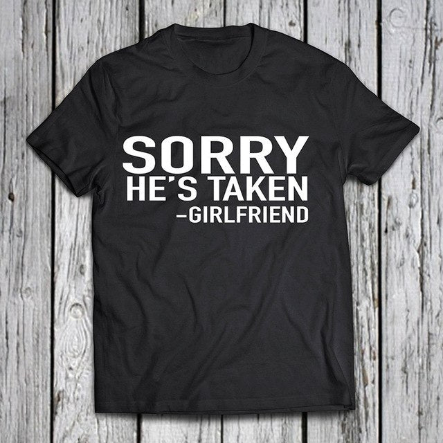 girl friend white t shirts Valentine day women tshirt cute streetwear woman tops print couple harajuku sorry tee