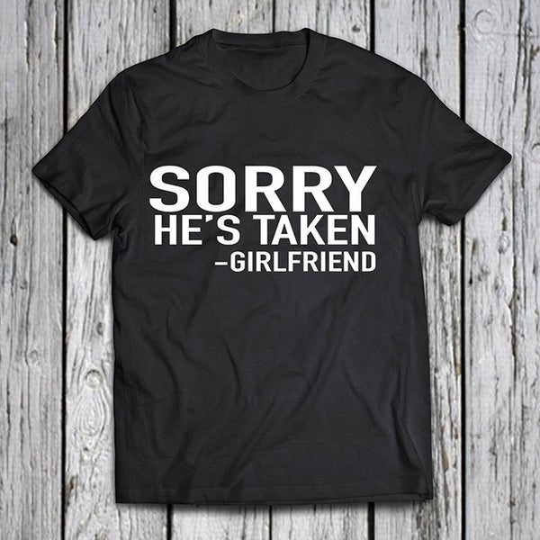 girl friend white t shirts Valentine day women tshirt cute streetwear woman tops print couple harajuku sorry tee