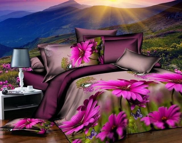 4pcs Cotton 3D Rose Bedding Sets High Quality Soft Duvet Cover Bedsheet Pillowcase Reactive Printed Bedclothes Queen Bed Linen29