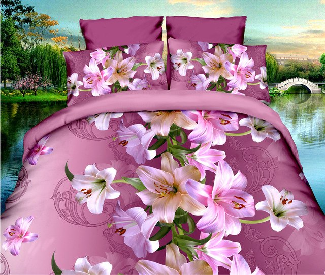 4pcs Cotton 3D Rose Bedding Sets High Quality Soft Duvet Cover Bedsheet Pillowcase Reactive Printed Bedclothes Queen Bed Linen29